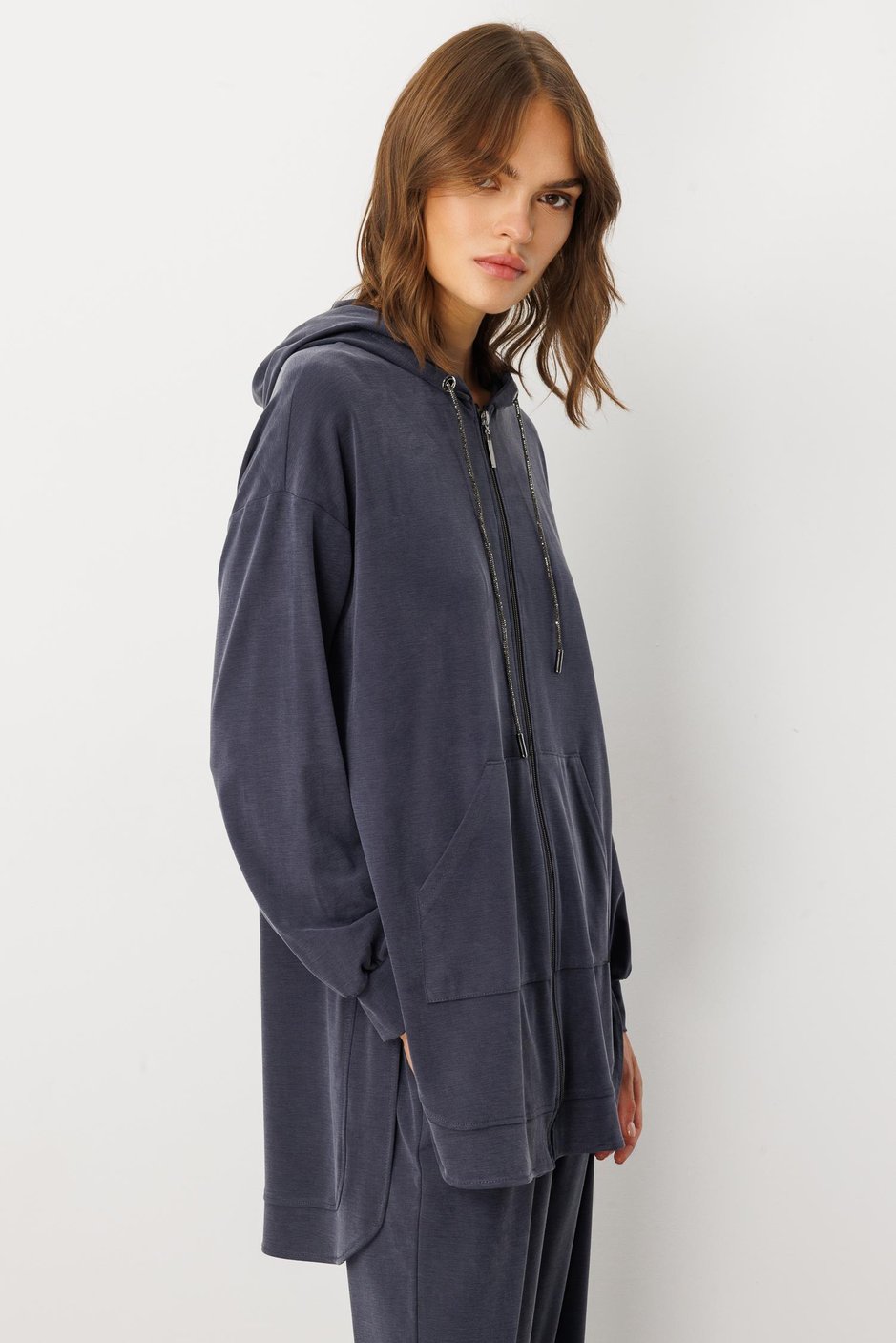 Soft Örme (miccell %55 doğal içerik) Elişi Detaylı  Pantalon Kombin Takım-Laci