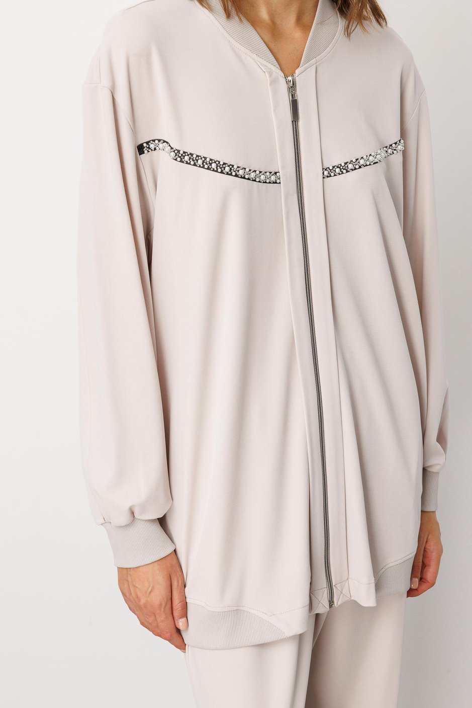 Soft Örme (miccell %55 doğal içerik) Elişi Detaylı  Pantalon Kombin Takım-Taş