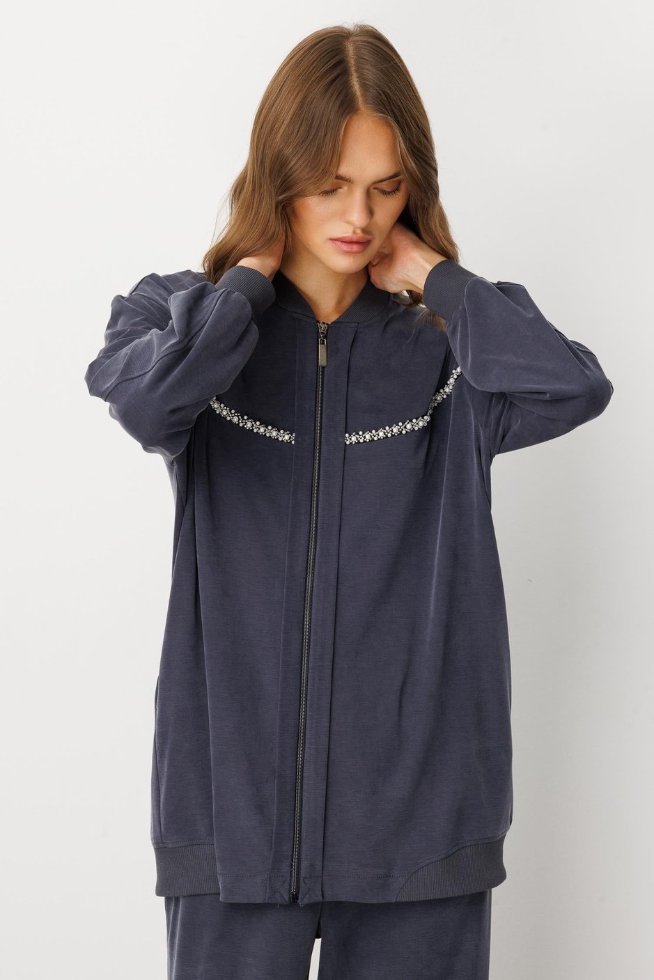 Soft Örme (miccell %55 doğal içerik) Elişi Detaylı  Pantalon Kombin Takım-Laci