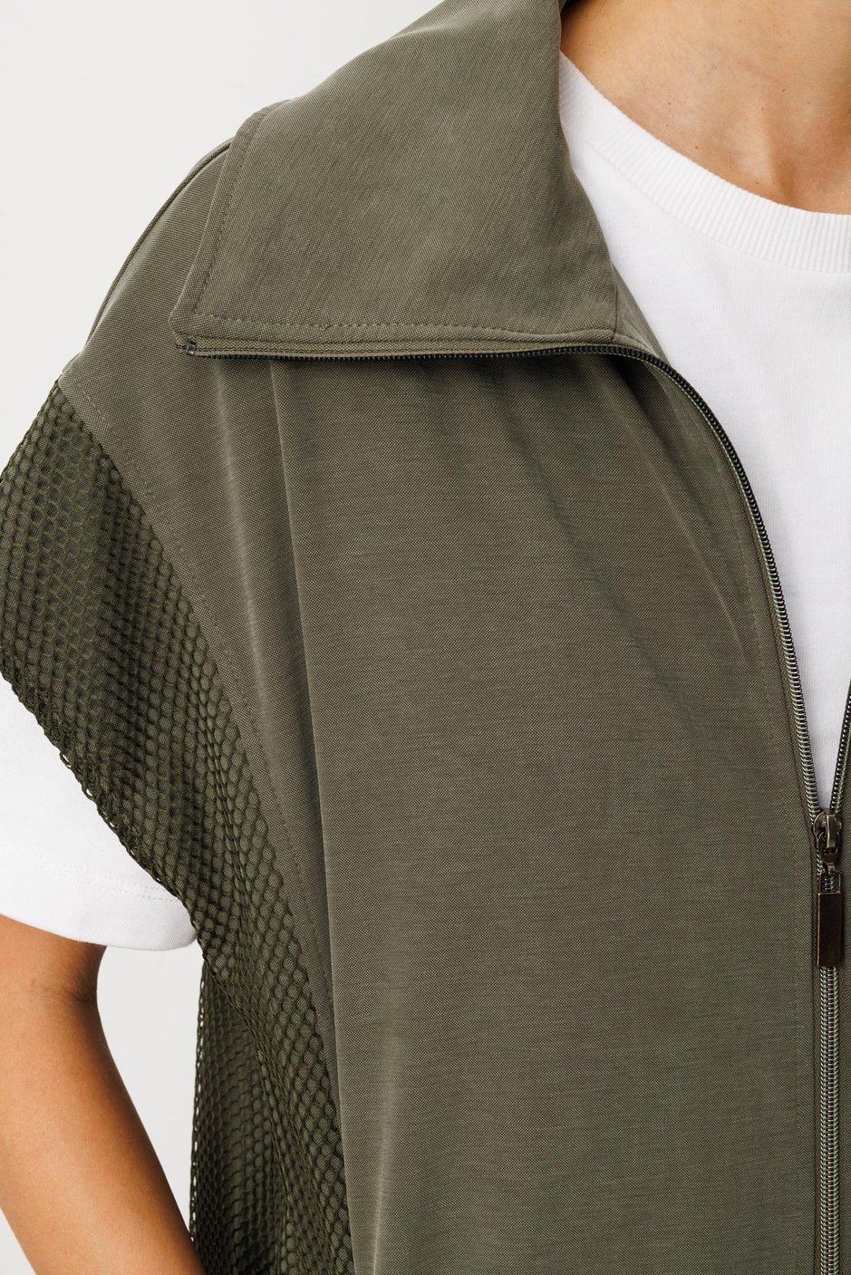 Soft Örme (miccell %55 doğal) İçerikli Yelek (tunik)  Pantalon Kombin Takım-Haki