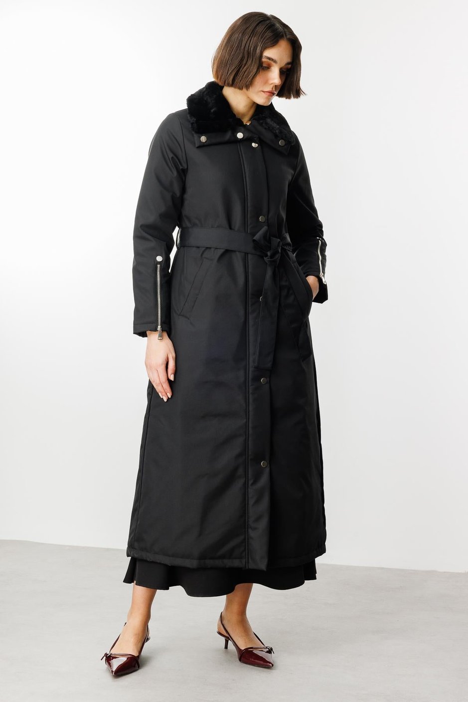 Zippy Zamansız Spor Garnili Dolgulu Kaban Manto-Siyah 242800M