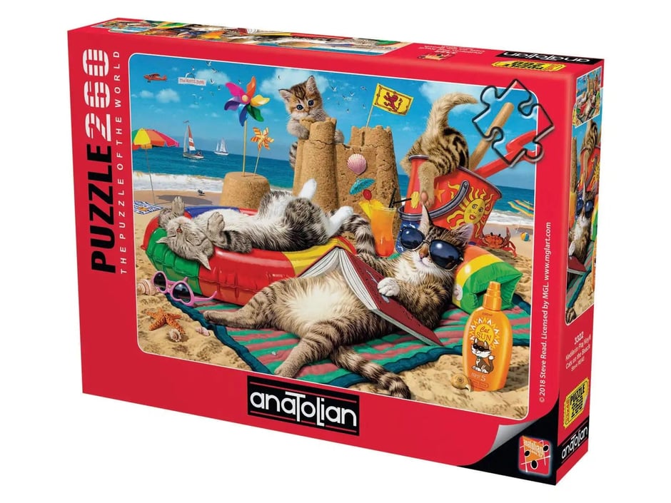 Kedilerin Plaj Keyfi  - 260 Parça Puzzle - 3322