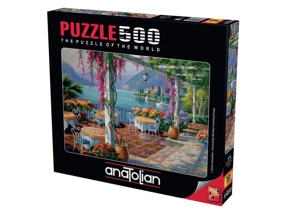 Mor Salkımlı Teras  - 500 Parça Puzzle - 3578