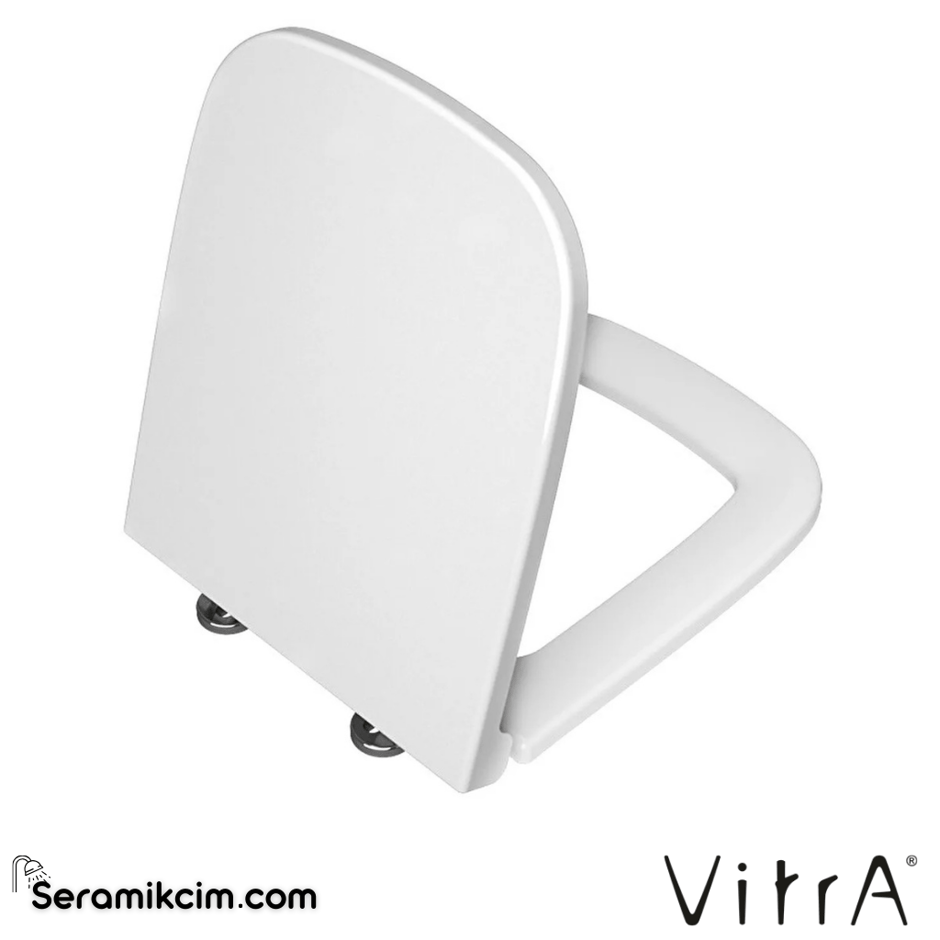 VitrA S20 Klozet Kapağı Duroplast, Üstten Sıkmalı Yavaş Kapanır, Kolay Sök-Tak, Metal Menteşeli, Beyaz 77-003R009