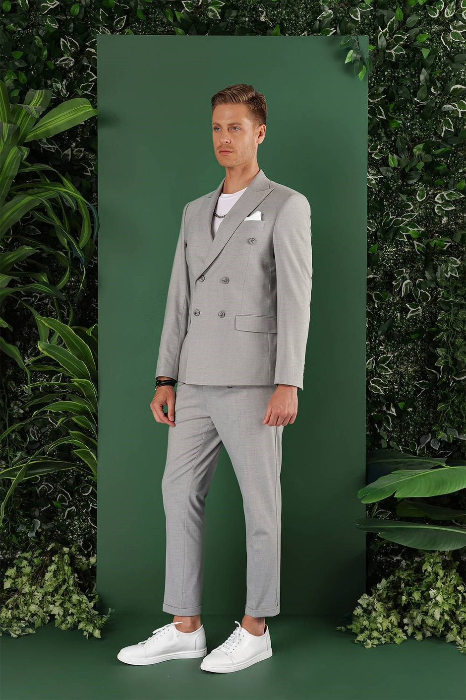 C 642 Slim Fit Gri Spor Ceket