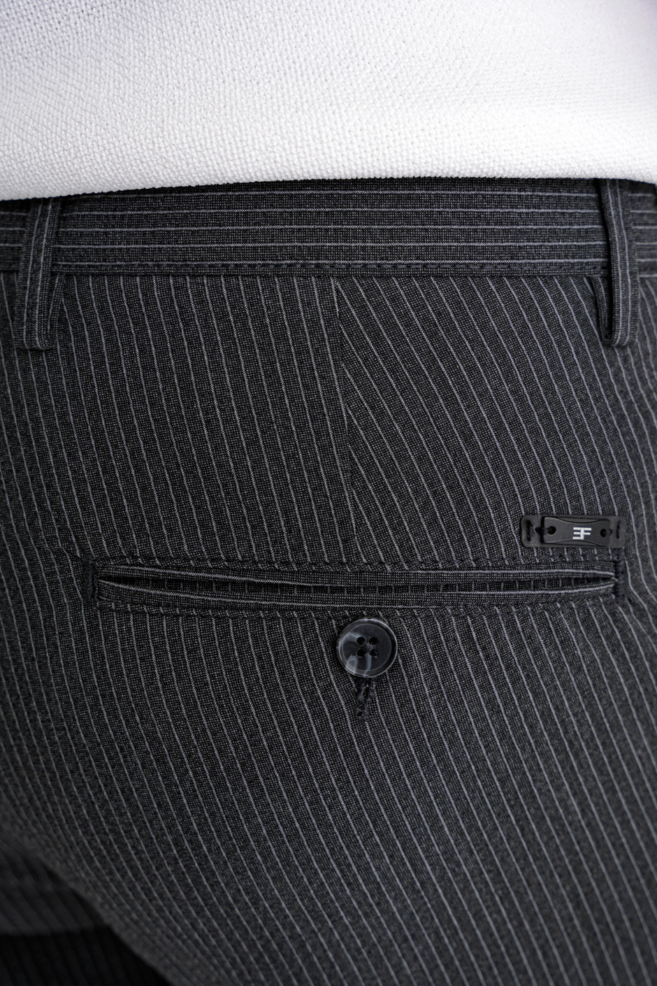 Comfort Fit Rahat Kalıp Pileli Esnek Pamuklu Çizgili Siyah Jogger Pantolon P 1218