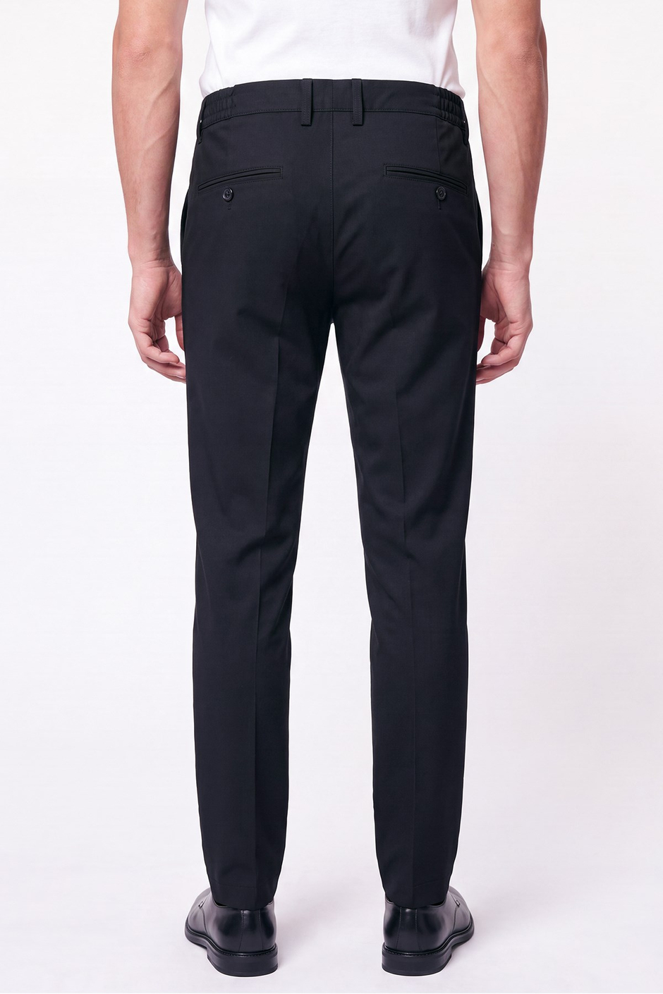 Comfort Fit Beli Lastikli Esnek Pamuk Siyah Jogger Pantolon P 1222