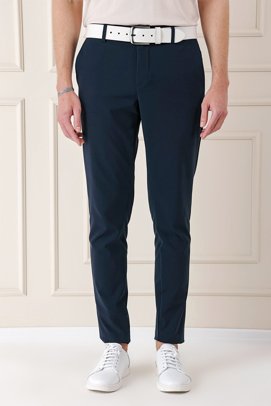 Comfort Fit Beli Lastikli Yan Cep Lacivert Jogger Pantolon P 1150