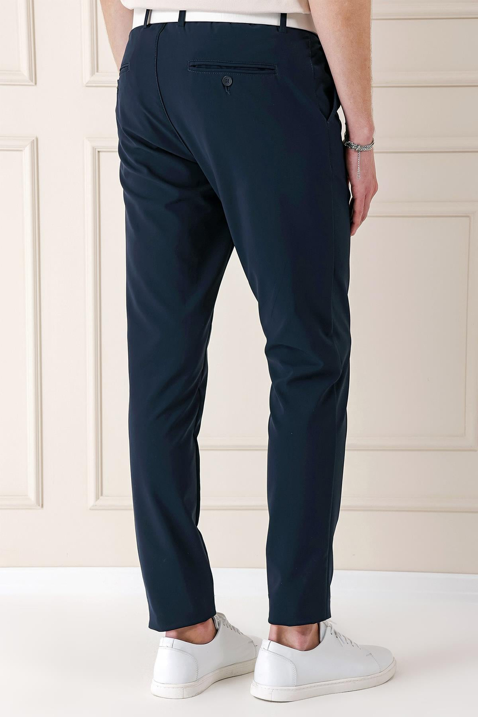 Comfort Fit Beli Lastikli Yan Cep Lacivert Jogger Pantolon P 1150