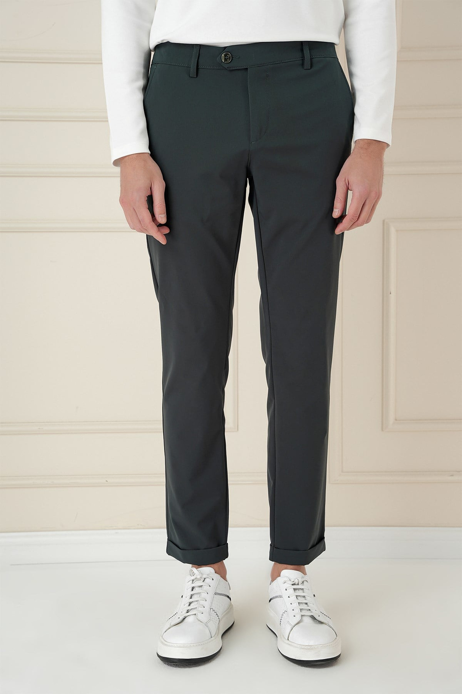 Comfort Fit Beli Lastikli Yan Cep Nefti Jogger Pantolon P 1150