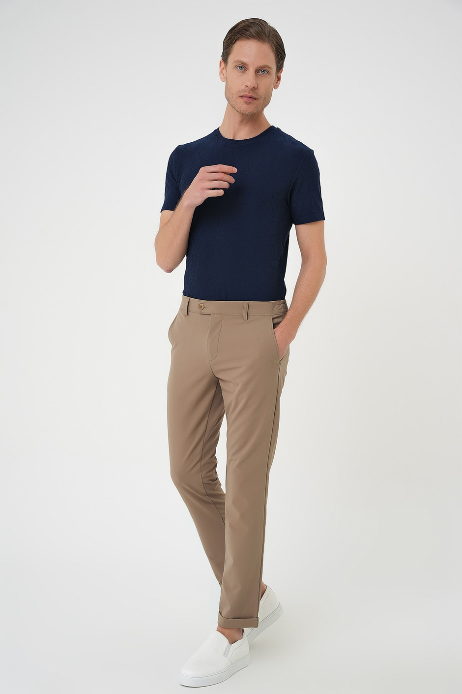Comfort Fit Beli Lastikli Yan Cep Vizon Jogger Pantolon P 1150
