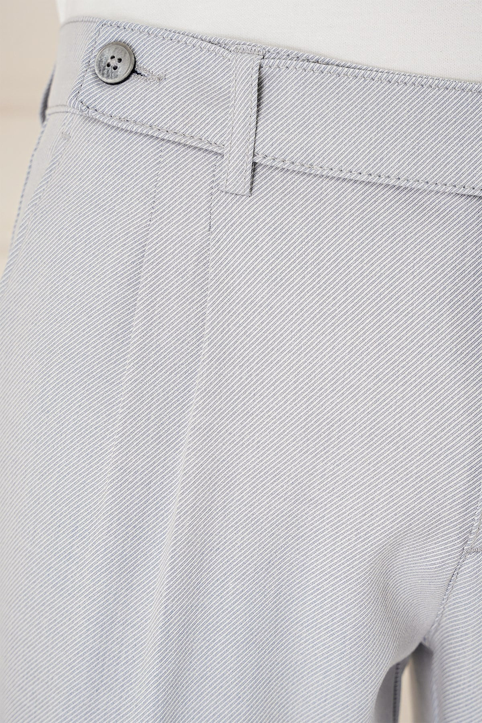 Comfort Fit Çift Pileli Dokulu Esnek Pamuklu Gri Mavi Pantolon P 1158
