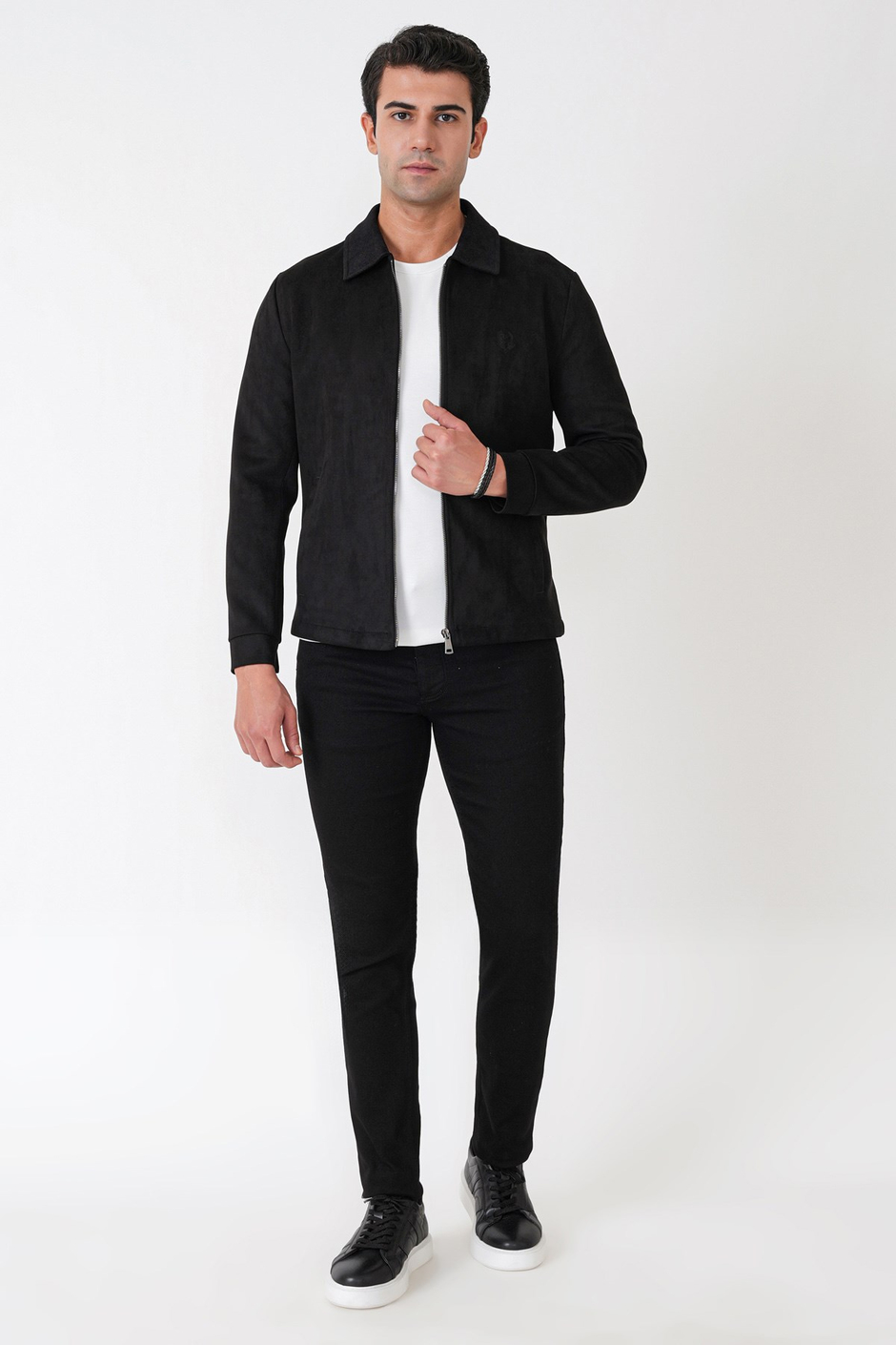Comfort Fit Erkek Yaka Siyah Süet Mont MT 183