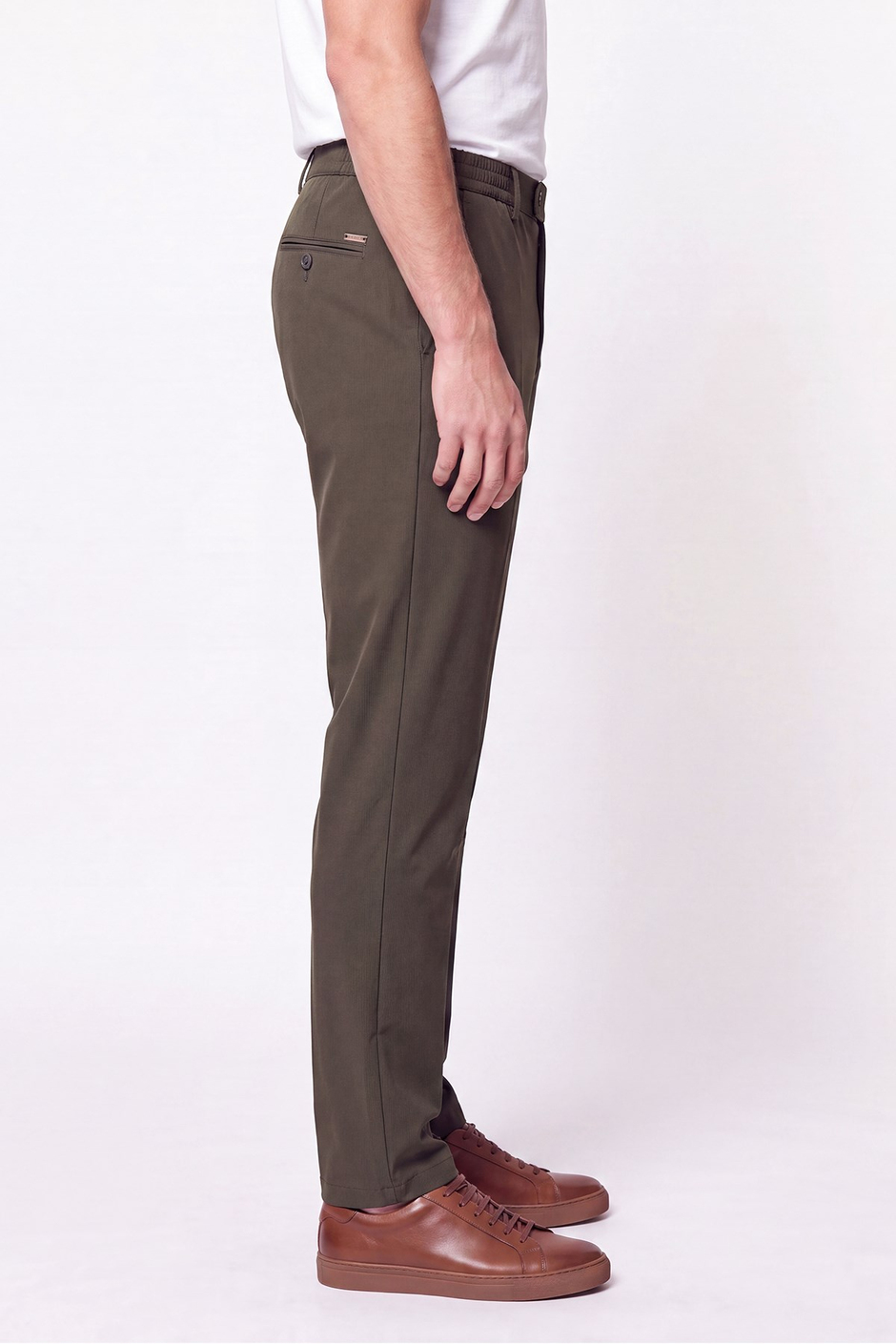 Comfort Fit Esnek Pamuklu Yan Cep Haki Jogger Pantıolon P 1220