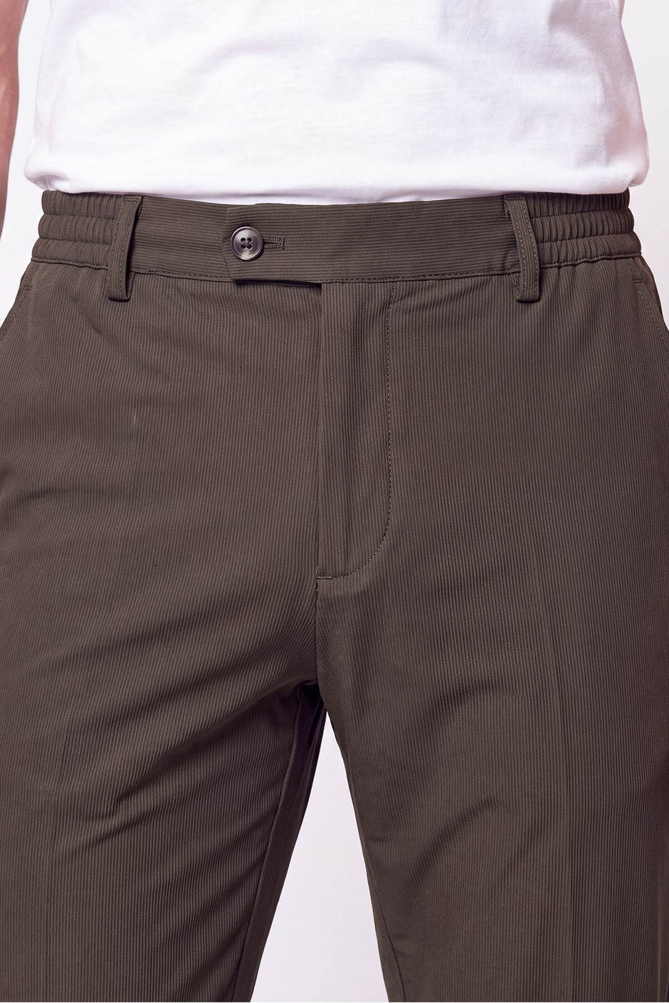Comfort Fit Esnek Pamuklu Yan Cep Haki Jogger Pantıolon P 1220