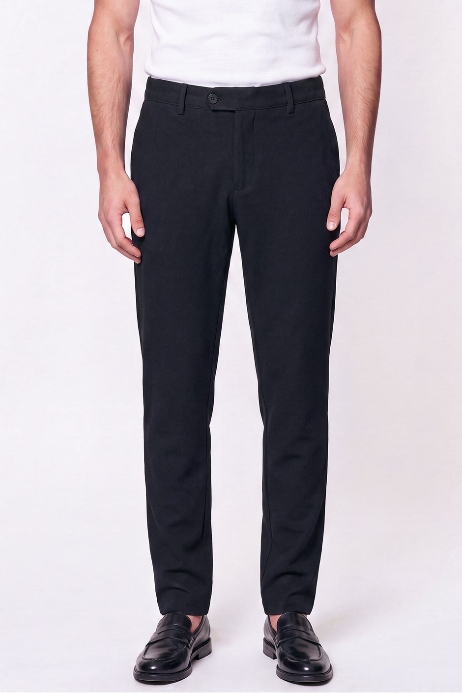 Comfort Fit Gofre Kumaş Esnek Pamuk Siyah Jogger Pantolon P 1224