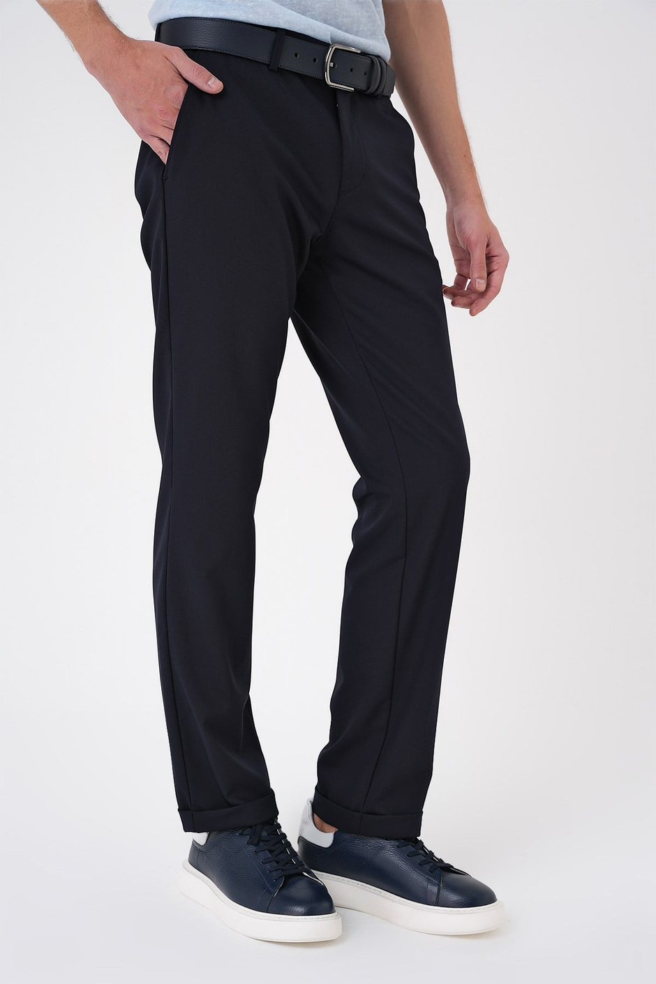 Comfort Fit Rahat Kalıp Beli Lastikli Lacivert Jogger Pantolon  P 1185