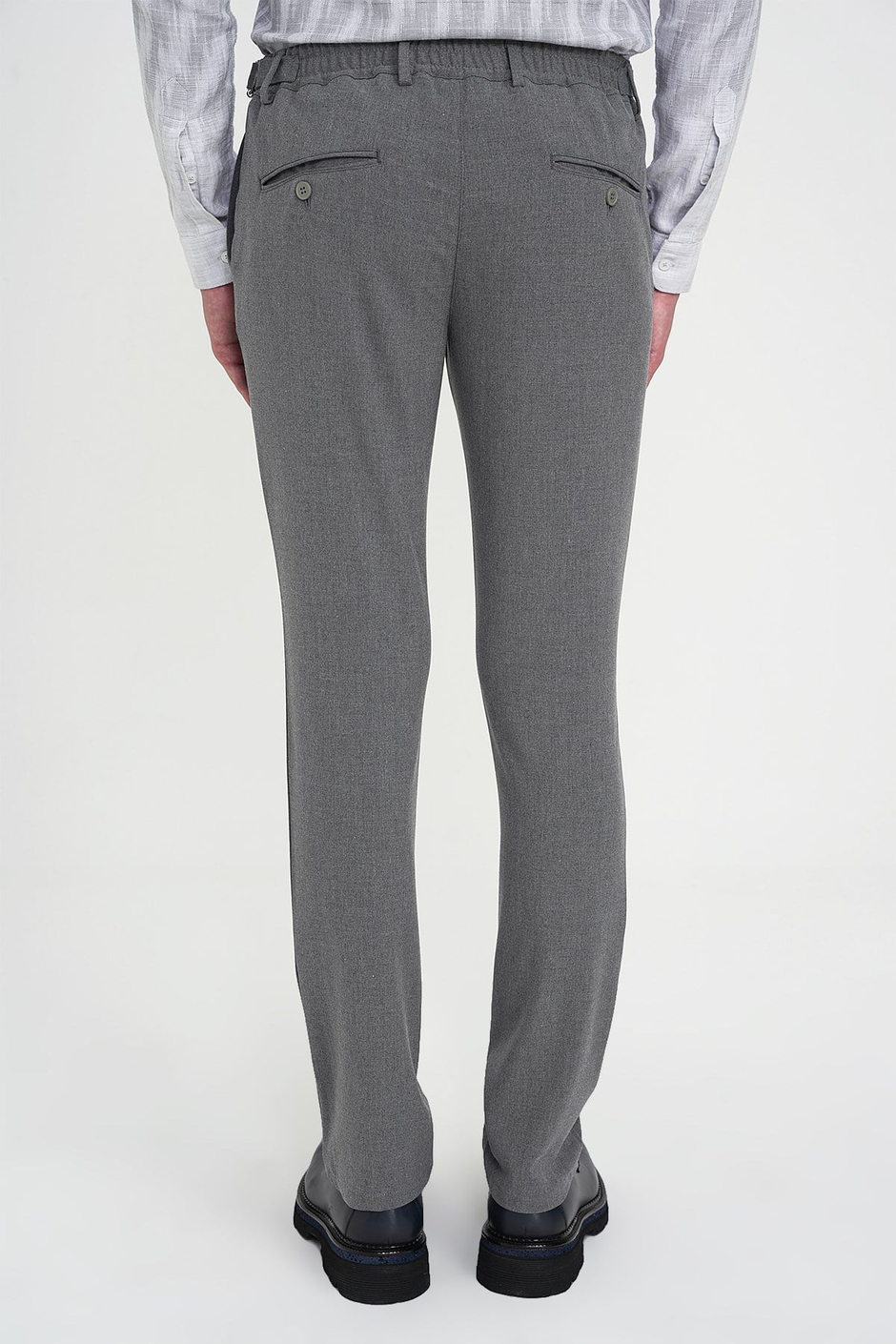 Comfort Fit Rahat Kalıp Beli Lastikli Yandan Tokalı Esnek Açık Gri Jogger Pantolon P 1178