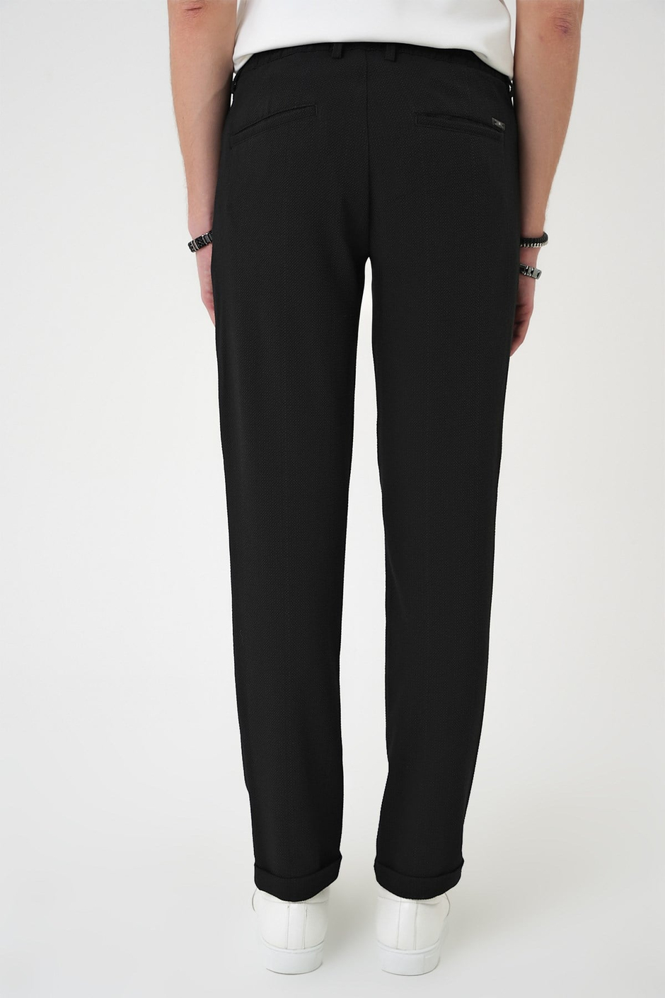 Comfort Fit Rahat Kalıp Beli Lastikli Siyah Jogger Pantolon  P 1179