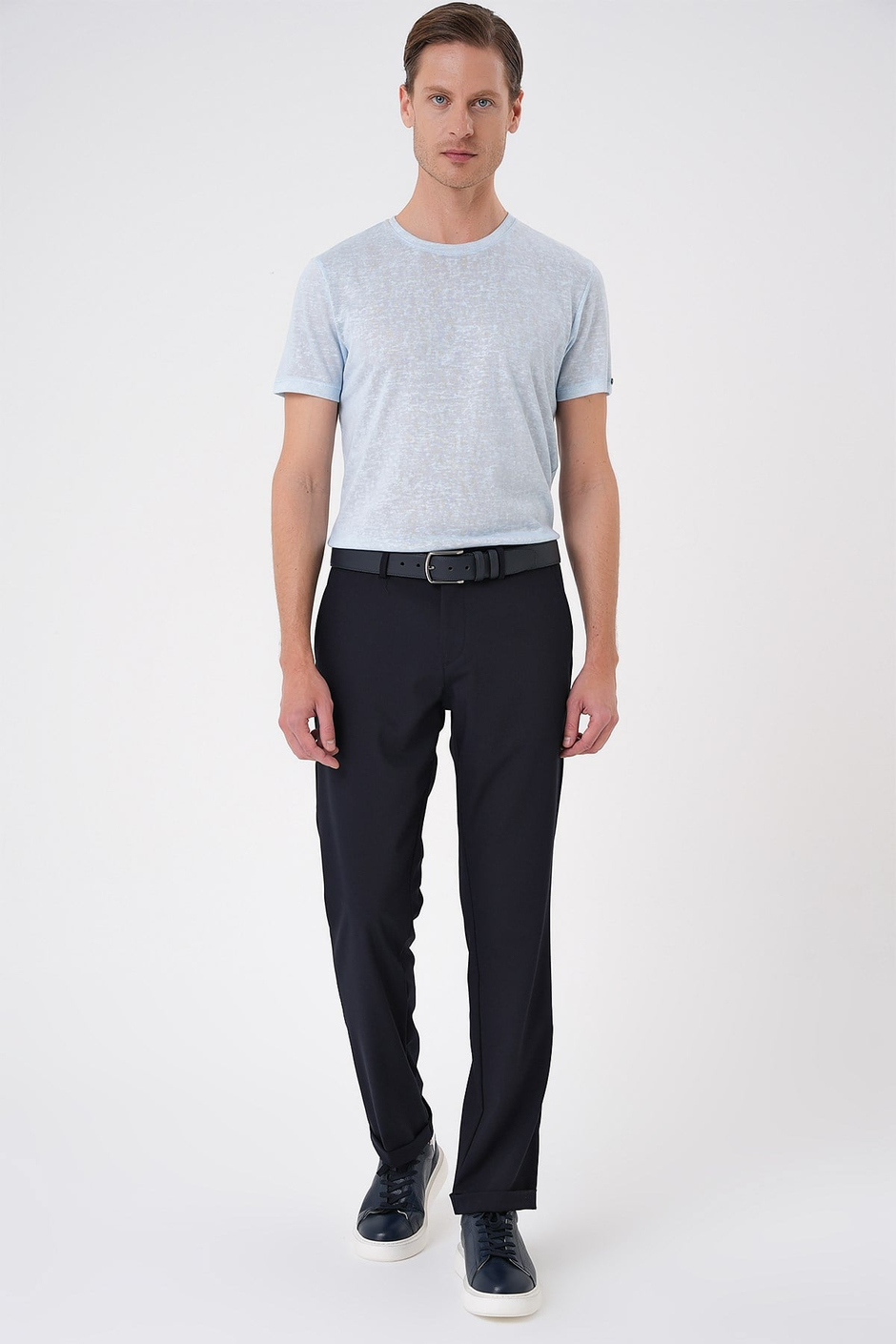 Comfort Fit Rahat Kalıp Beli Lastikli Lacivert Jogger Pantolon  P 1185