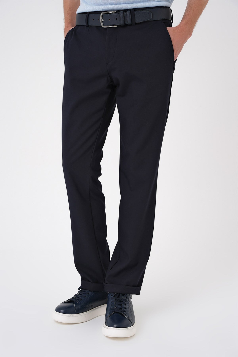 Comfort Fit Rahat Kalıp Beli Lastikli Lacivert Jogger Pantolon  P 1185