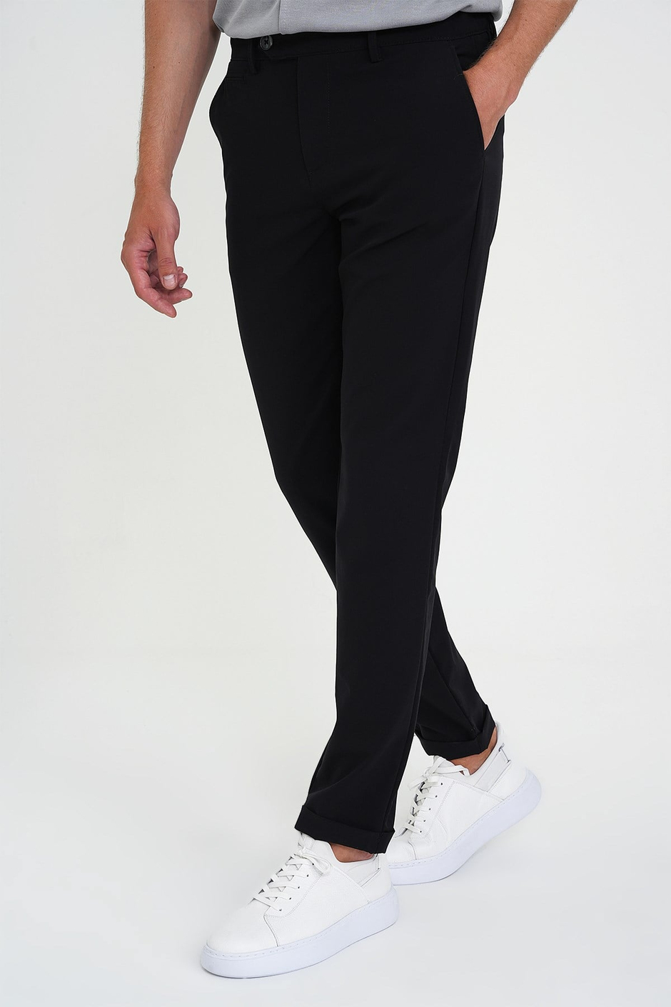 Comfort Fit Rahat Kalıp Beli Lastikli Esnek Siyah Spor Pantolon P 1189
