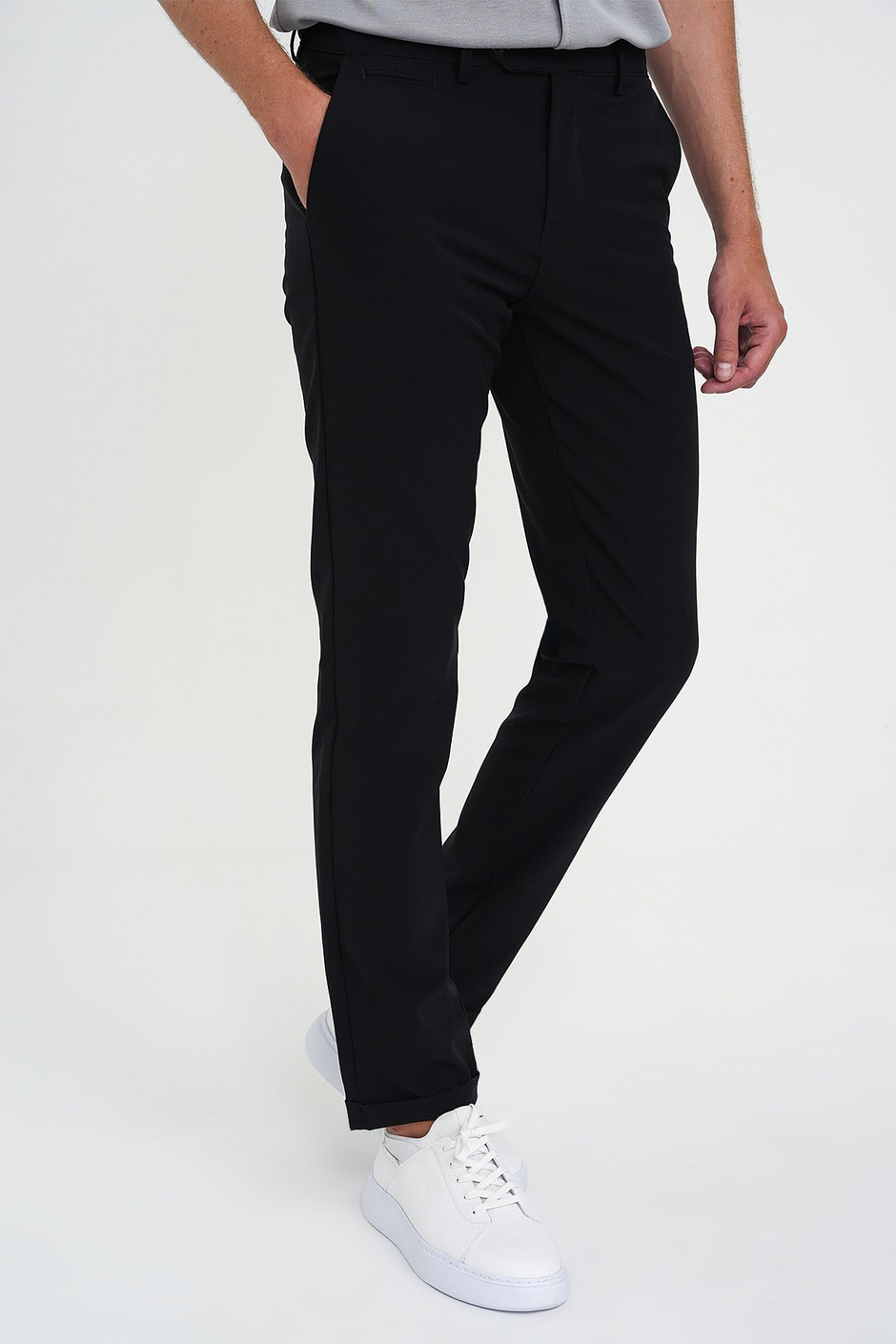 Comfort Fit Rahat Kalıp Beli Lastikli Esnek Siyah Spor Pantolon P 1189