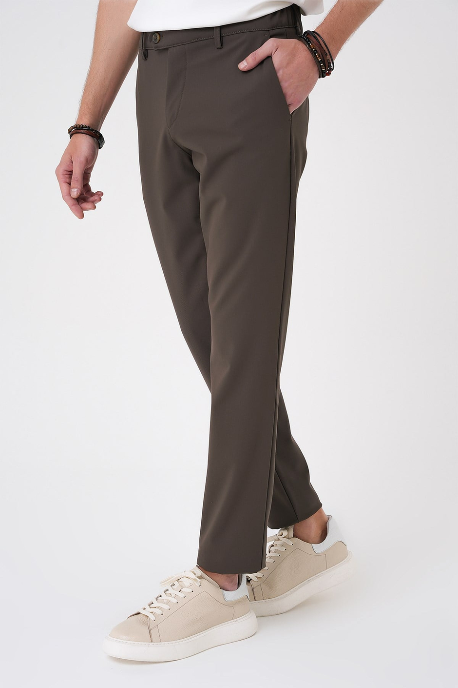 Comfort Fit Rahat Kalıp Beli Lastikli Toprak Jogger Pantolon  P 1184