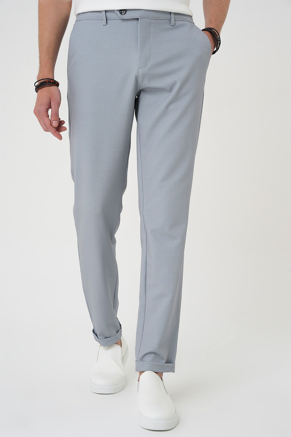 Comfort Fit Rahat Kalıp Beli Lastikli Gri Jogger Pantolon  P 1181