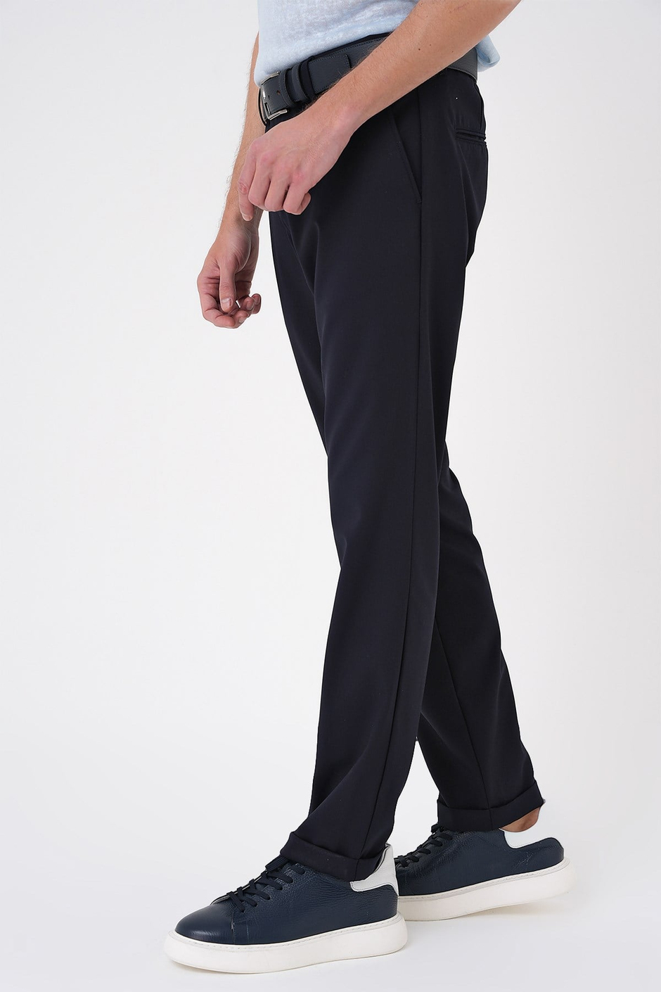 Comfort Fit Rahat Kalıp Beli Lastikli Lacivert Jogger Pantolon  P 1185