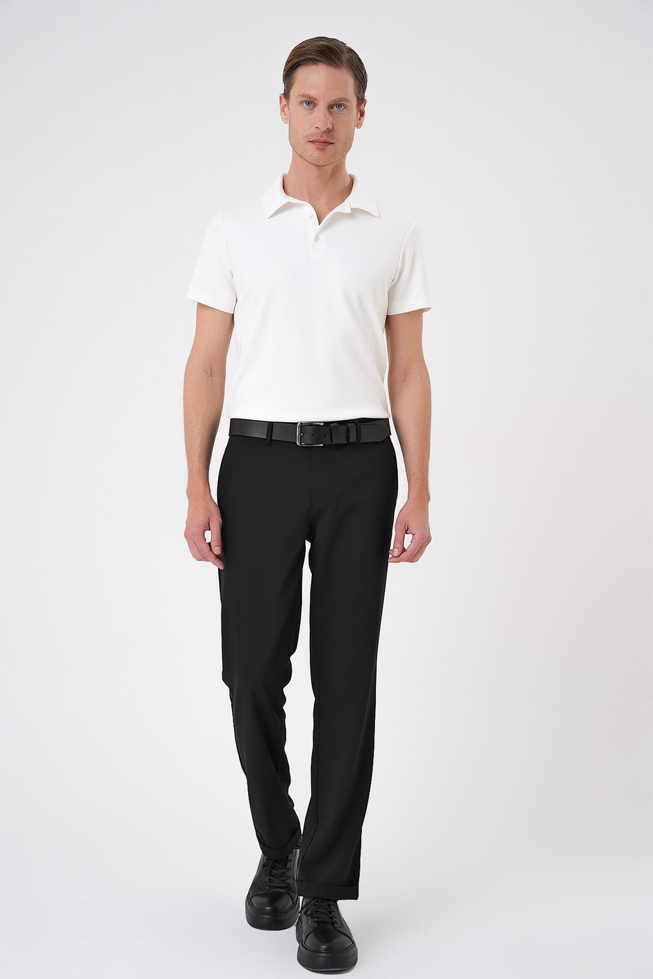 Comfort Fit Rahat Kalıp Beli Lastikli Siyah Jogger Pantolon  P 1185