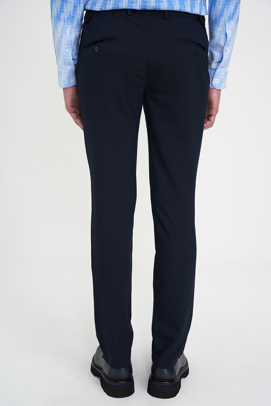 Comfort Fit Rahat Kalıp Beli Lastikli Yandan Tokalı Esnek Lacivert Jogger Pantolon P 1178