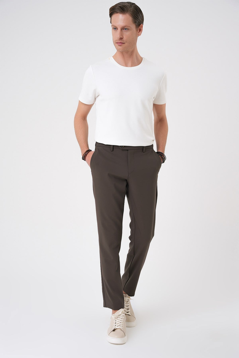 Comfort Fit Rahat Kalıp Beli Lastikli Toprak Jogger Pantolon  P 1184