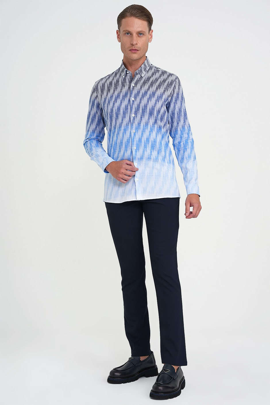 Comfort Fit Rahat Kalıp Beli Lastikli Yandan Tokalı Esnek Lacivert Jogger Pantolon P 1178
