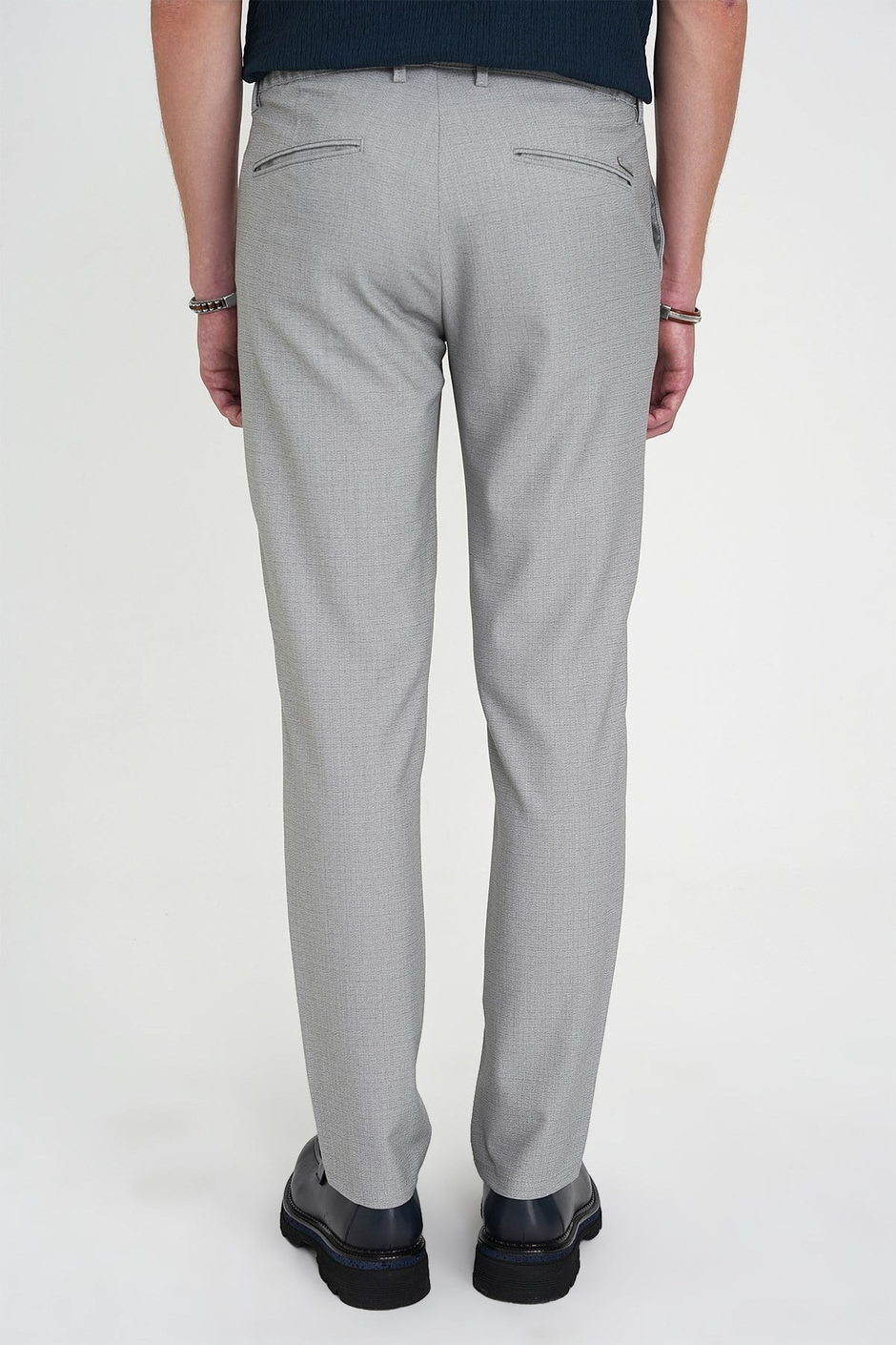 Comfort Fit Rahat Kalıp Beli Lastikli Dokulu Gri Jogger Pantolon  P 1192