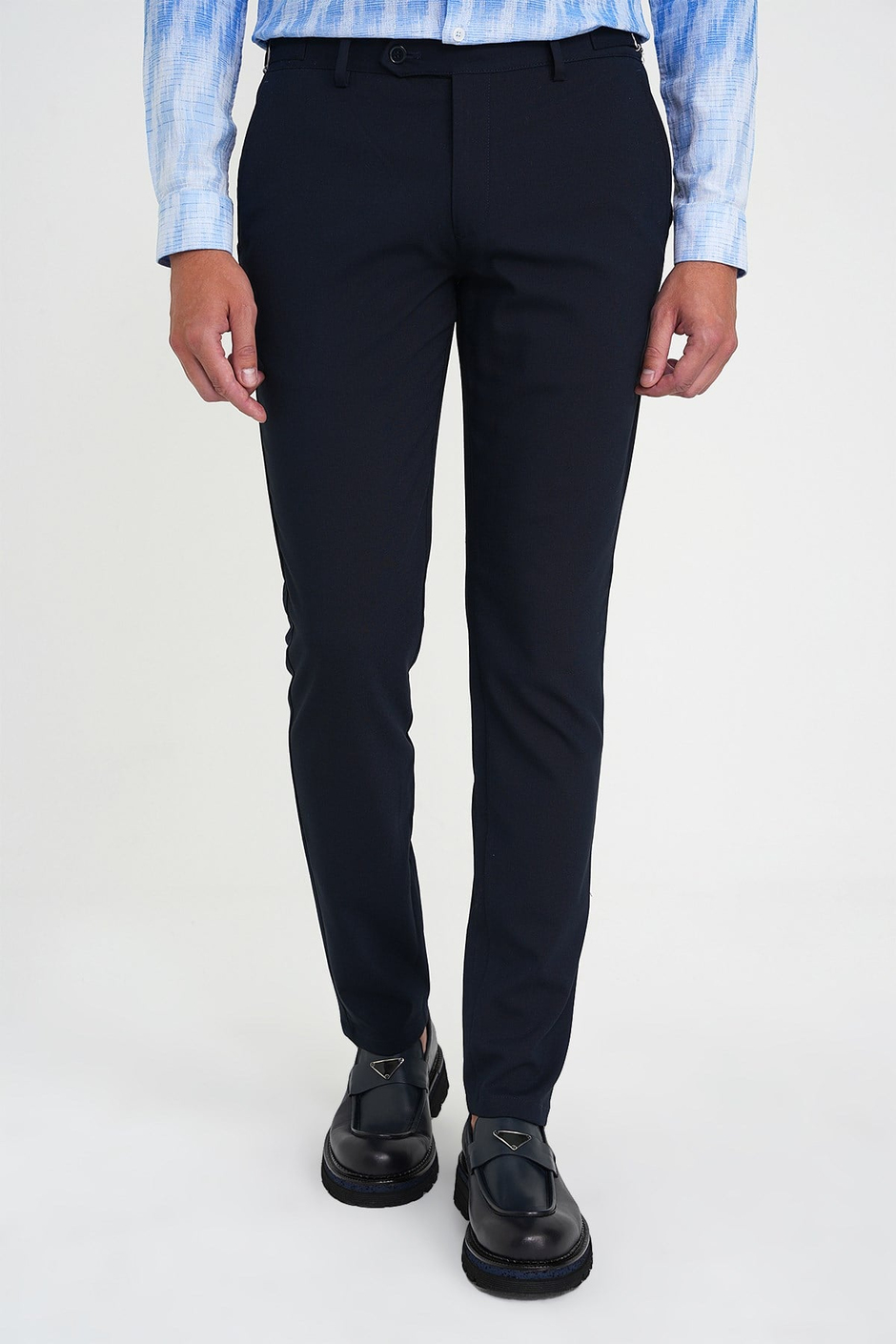 Comfort Fit Rahat Kalıp Beli Lastikli Yandan Tokalı Esnek Lacivert Jogger Pantolon P 1178