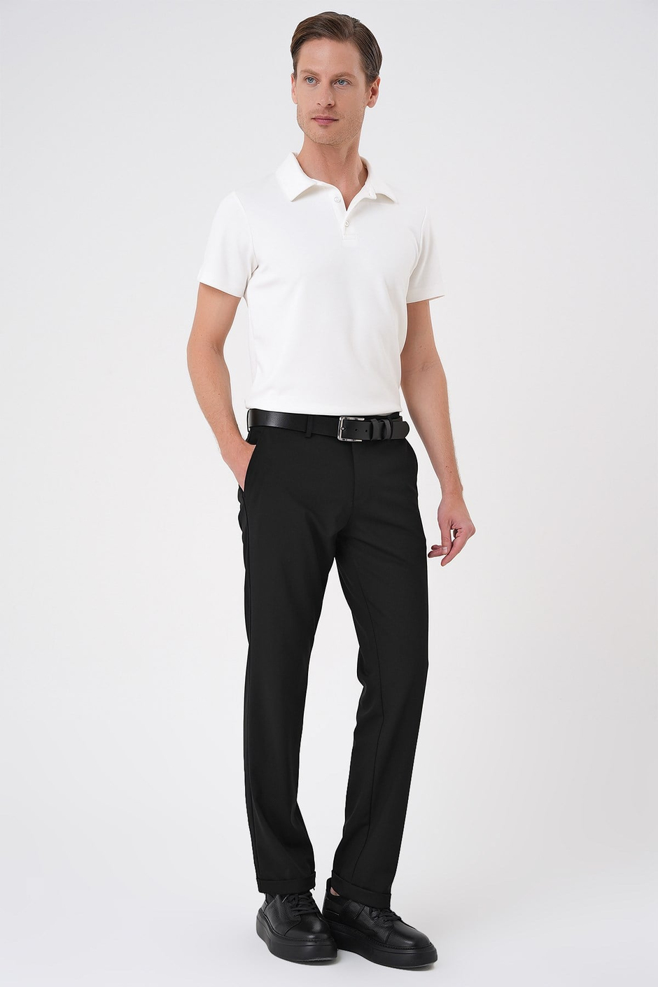 Comfort Fit Rahat Kalıp Beli Lastikli Siyah Jogger Pantolon  P 1185
