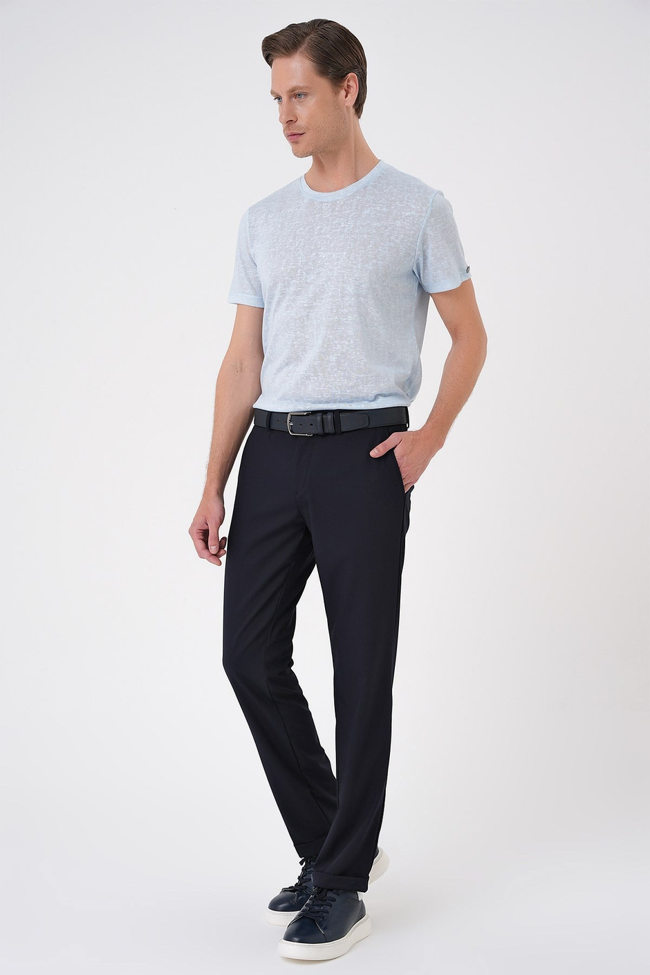 Comfort Fit Rahat Kalıp Beli Lastikli Lacivert Jogger Pantolon  P 1185