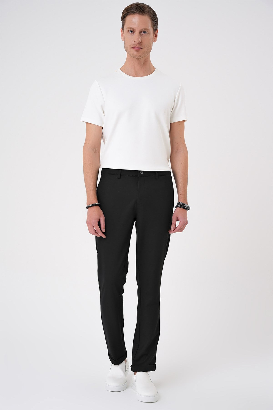 Comfort Fit Rahat Kalıp Beli Lastikli Siyah Jogger Pantolon  P 1183