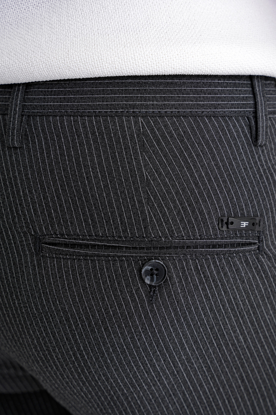 Comfort Fit Rahat Kalıp Pileli Esnek Pamuklu Çizgili Siyah Jogger Pantolon P 1218