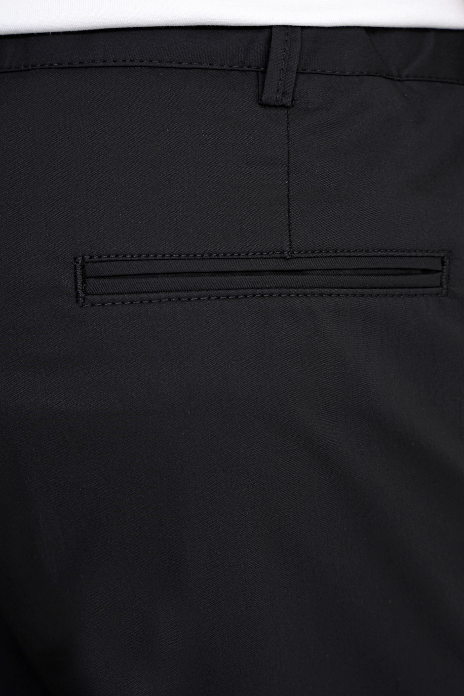 Comfort Fit Rahat Kalıp Yan Cep Beli Lastikli %97 Pamuk Siyah Pantolon P 1214