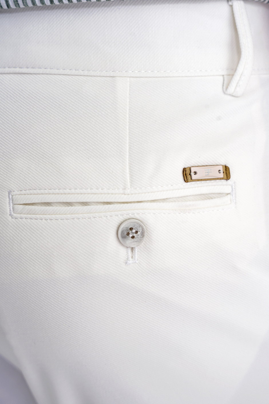 Comfort Fit Rahat Kalıp Yan Cep Pamuklu Dokulu Ekru Pantolon P 1219