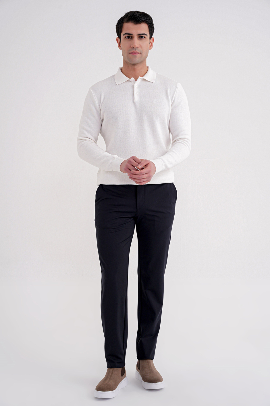Comfort Fit Rahat Kalıp Yan Cepli Esnek Pamuklu Lacivert Pantolon P 1207