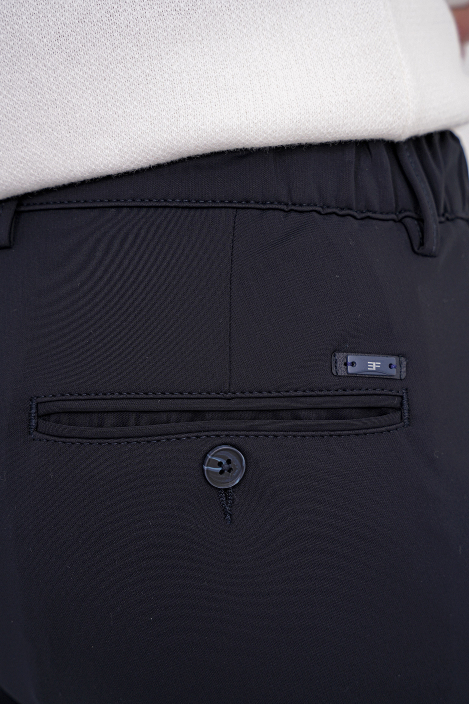 Comfort Fit Rahat Kalıp Yan Cepli Esnek Pamuklu Lacivert Pantolon P 1207