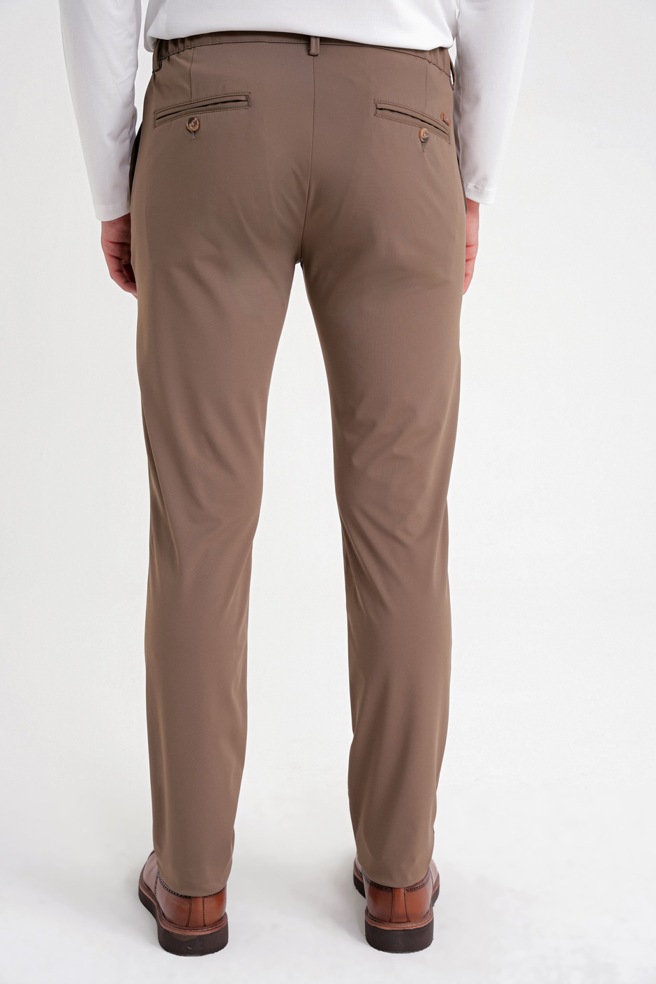 Comfort Fit Rahat Kalıp Yan Cepli Esnek Pamuklu Tütün Pantolon P 1203 