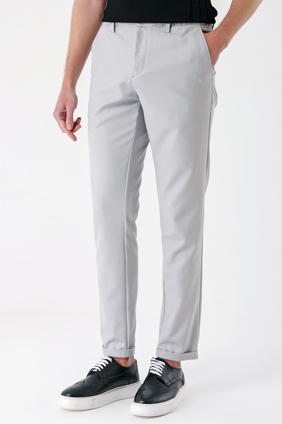 Comfort Fit Yan Cep Beli Lastikli Esnek Pamuk Taş Jogger Pantolon P 1143