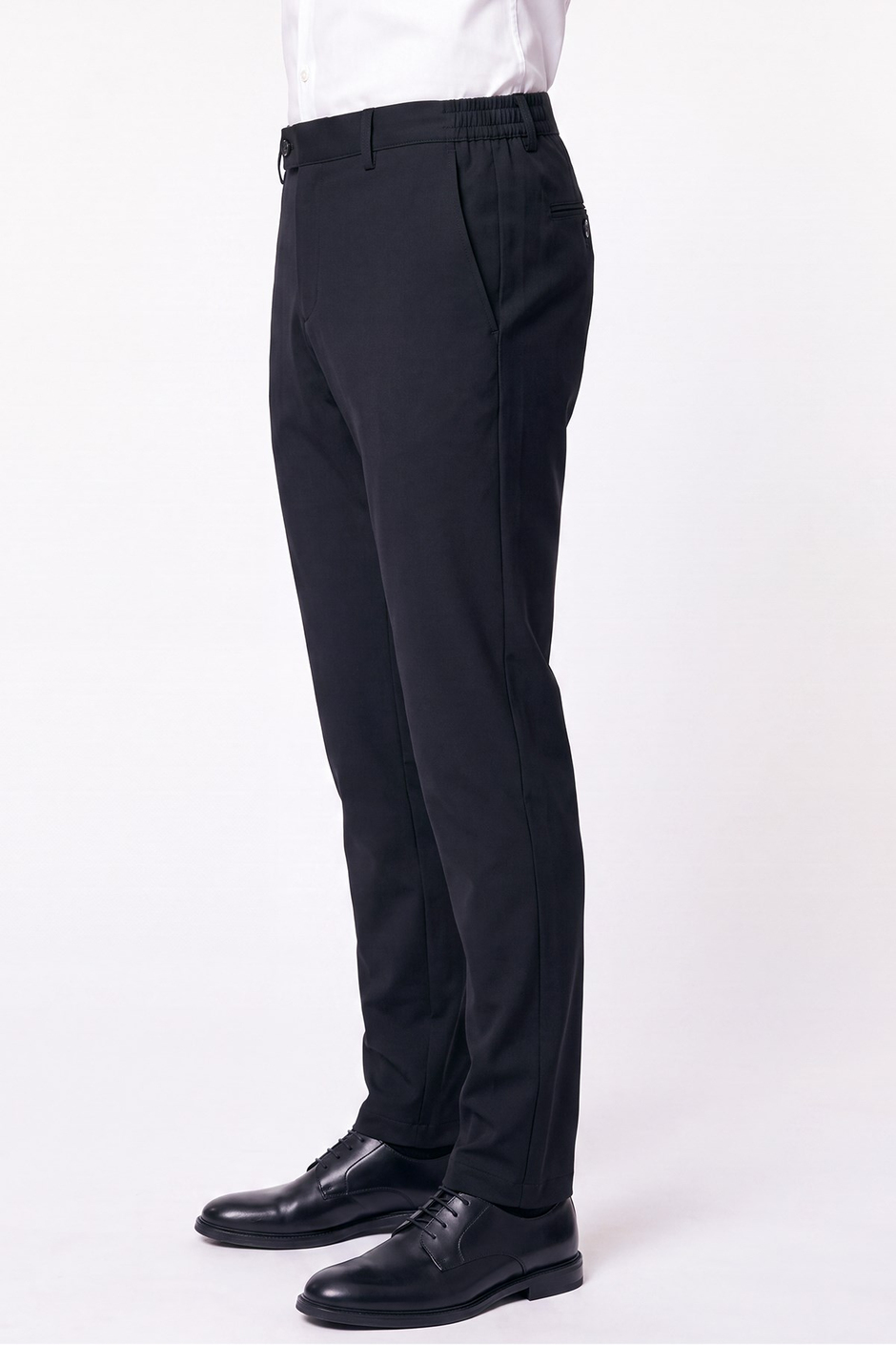Comfort Fit Yan Cepli Beli Lastikli Esnek Pamuk Siyah Jogger Pantolon P 1223