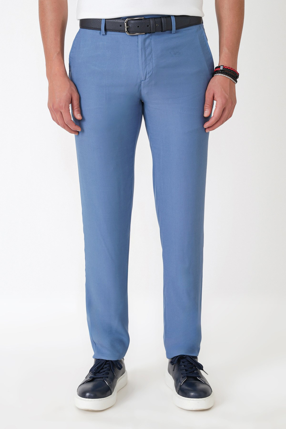Comfort Fit Yan Cepli Pamuklu İndigo Pantolon P 1225