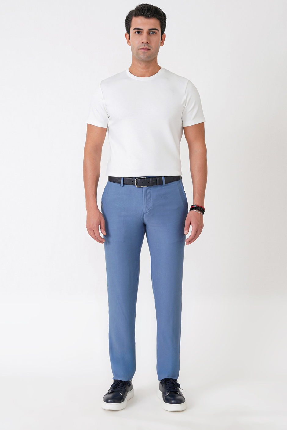 Comfort Fit Yan Cepli Pamuklu İndigo Pantolon P 1225