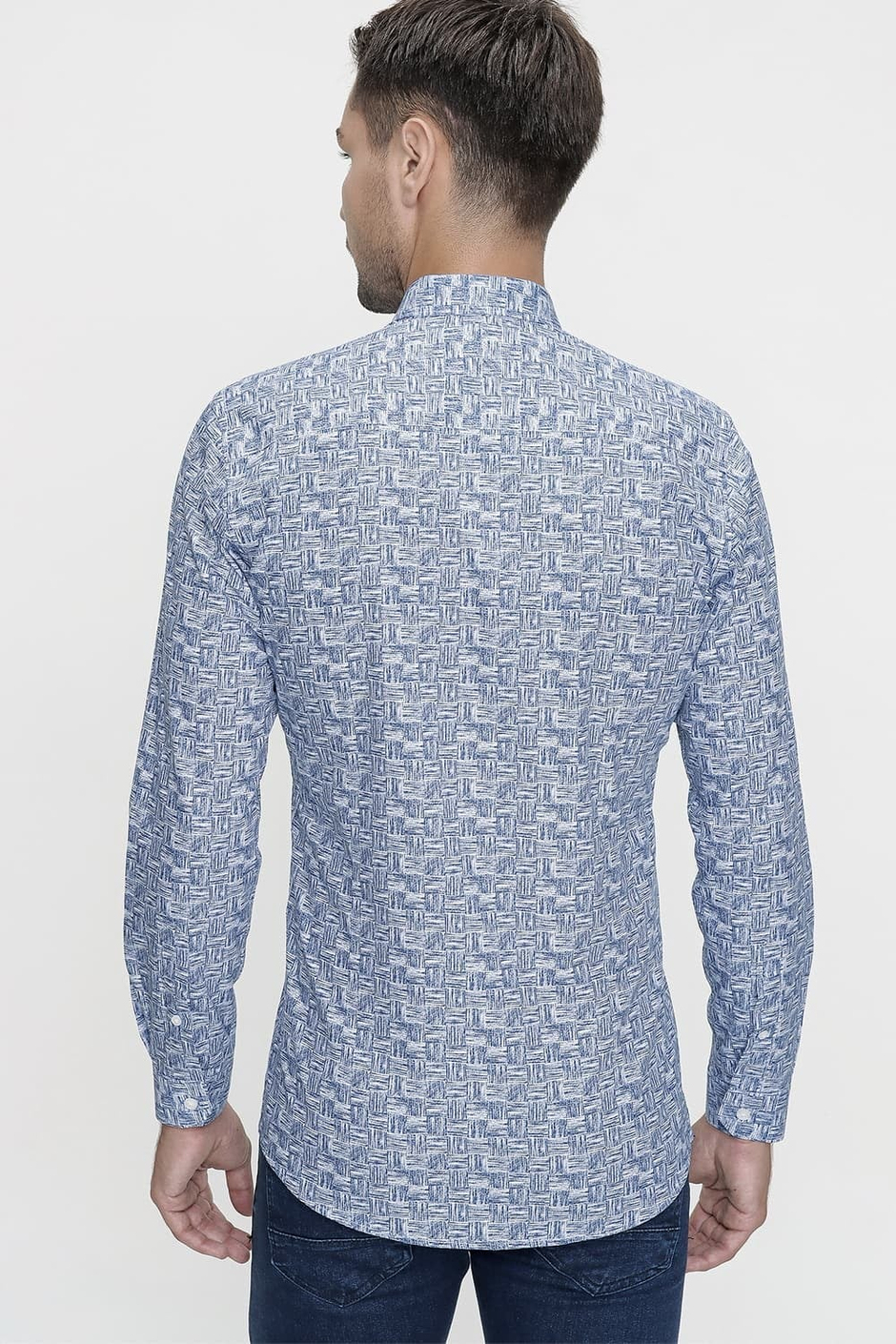 G 1465 Slim Fit Lacivert Spor Gömlek